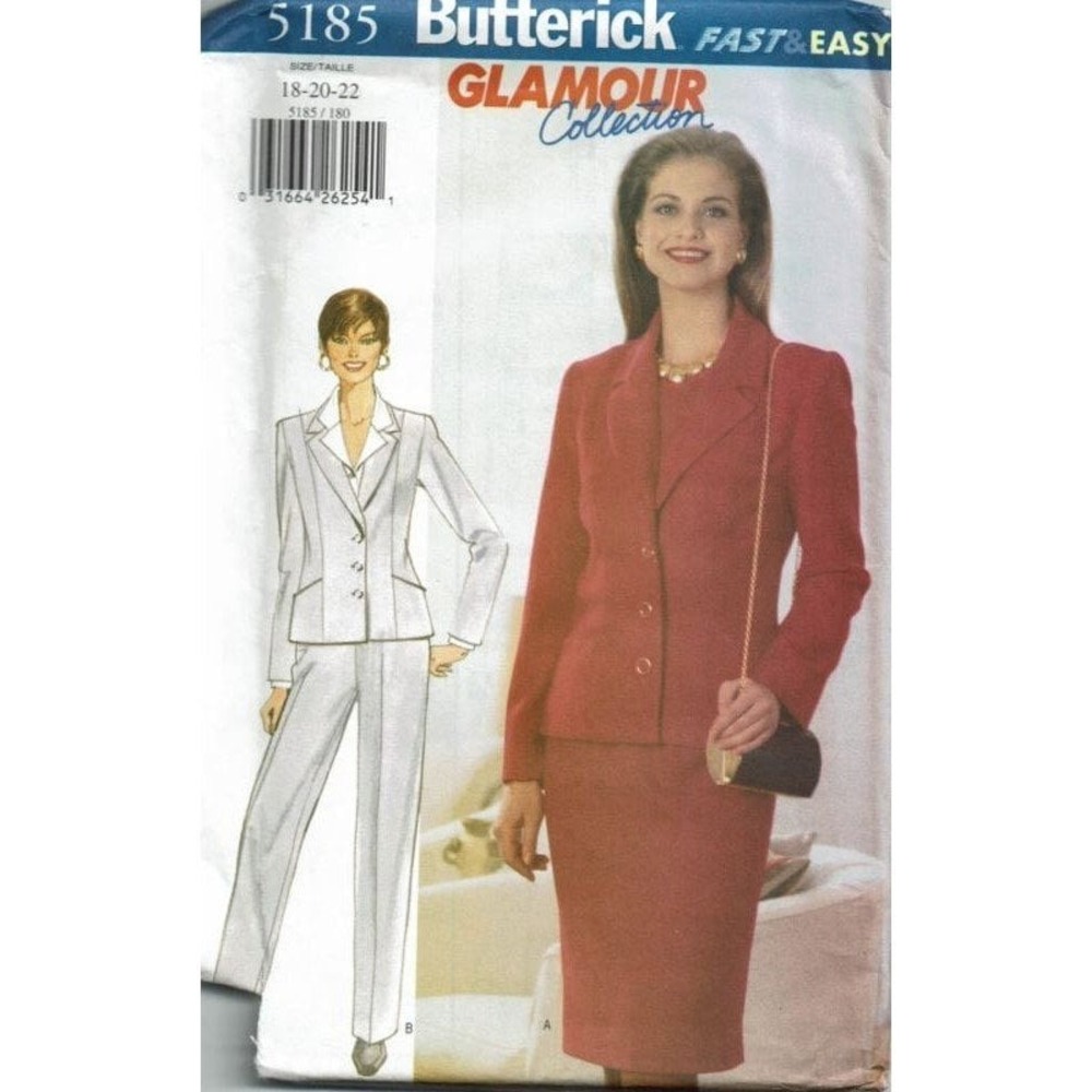 Butterick Sewing Pattern‎ 5185 Jacket Skirt Pants Misses Size 18-22